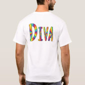 DIVAゲイプライドレインボーフラッグ素晴らしいLGBT LGBTQ Tシャツ (裏面)