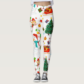 Divaスタイルクリスマスパターンon leggings レギンス