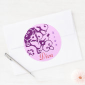 Divaデザイナー名ステッカー ラウンドシール (封筒)
