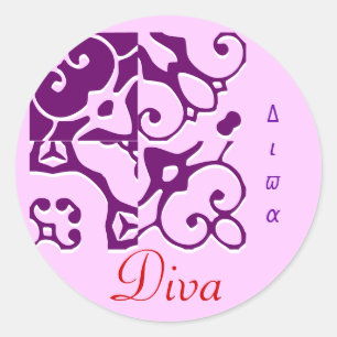 Divaデザイナー名ステッカー ラウンドシール