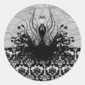 Divaファッションシール – 黒と灰色 ラウンドシール (正面)