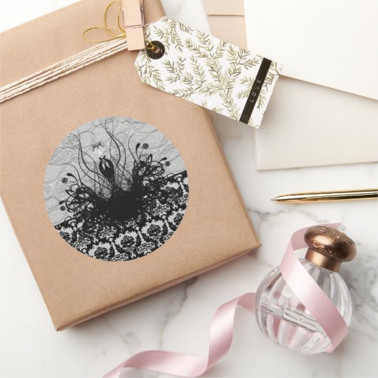 Divaファッションシール – 黒と灰色 ラウンドシール (ギフト)