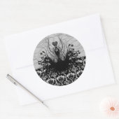 Divaファッションシール – 黒と灰色 ラウンドシール (封筒)