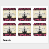 Divaファッションステッカーオレンジレトロドット スクエアシール (シート)