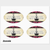 Divaファッションステッカーオレンジレトロドット 楕円形シール (シート)