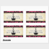 Divaファッションステッカーオレンジレトロドット 長方形シール (シート)