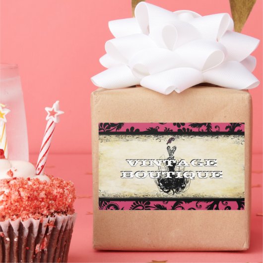 Divaファッションステッカーオレンジレトロドット 長方形シール (パーティー)