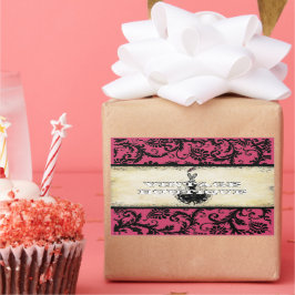 Divaファッションステッカーオレンジレトロドット 長方形シール