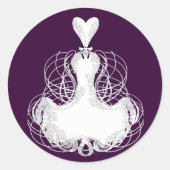 Divaファッションステッカーホワイトドレス ラウンドシール (正面)