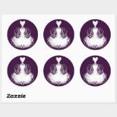 Divaファッションステッカーホワイトドレス ラウンドシール (シート)