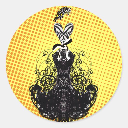 Divaファッションステッカー – オレンジ ラウンドシール (正面)