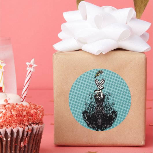 Divaファッションステッカー – 青いドット ラウンドシール (パーティー)