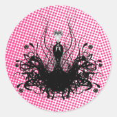 Divaファッションステッカー – Raspberry Hot Bright Pink ラウンドシール (正面)