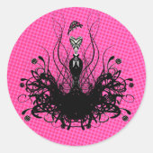 Divaファッションステッカー – Raspberry Hot Bright Pink ラウンドシール (正面)