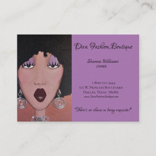 「DIVAファッションブティック」名刺 名刺 (正面)