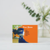 DIVAブルーモノグラム美しいサロン、メイクアップアーティスト 名刺 (スタンド正面)