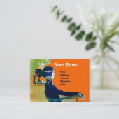 DIVAブルーモノグラム美しいサロン、メイクアップアーティスト 名刺 (スタンド正面)