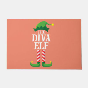 Diva小妖精や小人マッチングファミリーグループクリスマスパーティー ドアマット