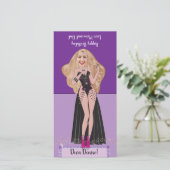 Diva誕生日ポップ・アートのDIYアップカード サンキューカード (スタンド正面)