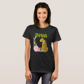 DIVA ヒョウ Panther ネコ 動物 ギフト,Diva Tシャツ アン (正面フル)