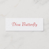 Diva Butterfly Iプロファイルカード – カスタマイズ可能 スキニー名刺 (裏面)