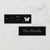 Diva Butterfly Iプロファイルカード – カスタマイズ可能 スキニー名刺 (正面/裏面)