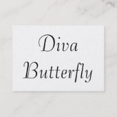 Diva Butterfly Iプロファイルカード – カスタマイズ可能 名刺 (裏面)
