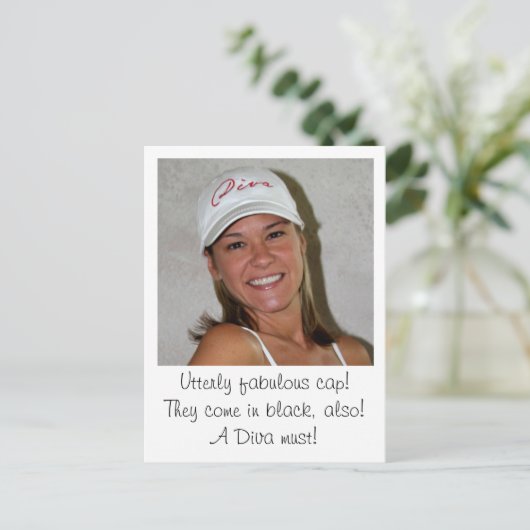 DIVA Caps(www.zazzle.com/LadyDenise   ) ポストカード (スタンド正面)