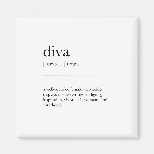 Diva Definition意味辞書アートデコール マグネット (正面)