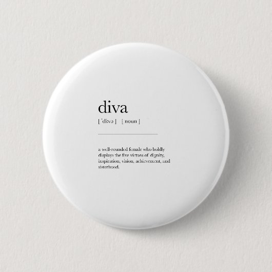 Diva Definition意味辞書アートデコール 缶バッジ (正面)