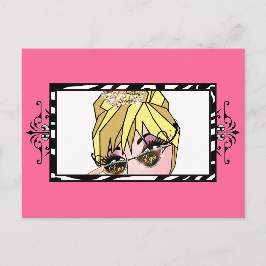 「Diva Eyes」まばたき&常設メイクアップ用はがき ポストカード (正面)