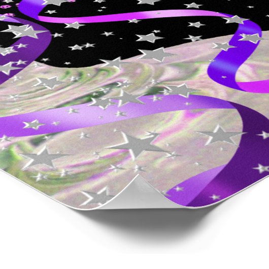 Diva Fabulous 50 LADY Purple Pink Champagne ポスター (角)