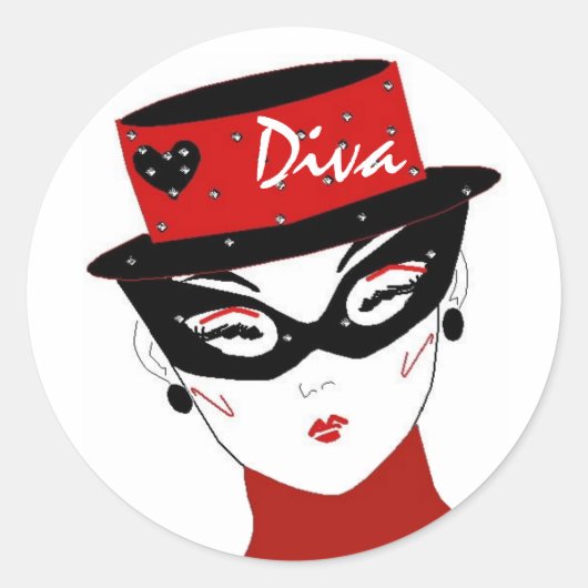 「Diva I」ステッカー ラウンドシール (正面)