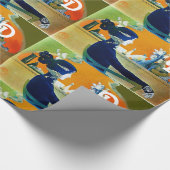 DIVA IN BLUE,美しいファッションモノグラム ラッピングペーパー (角)