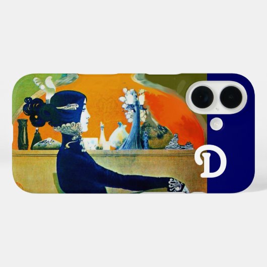 DIVA IN BLUE,美しいファッションモノグラム Case-Mate iPhoneケース (裏面 (横))