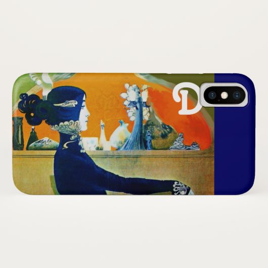 DIVA IN BLUE,美しいファッションモノグラム Case-Mate iPhoneケース (裏面(横))
