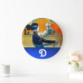 DIVA IN BLUE,美しいファッションMONOGRAM ラージ壁時計 (ホーム)