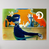 DIVA IN BLUE /美しい,ヘア,ファッションモノグラム ポスター (正面)