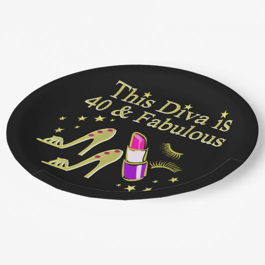 DIVA IS40及び素晴らしい金ゴールドハイヒールデザイン ペーパープレート (アングル)