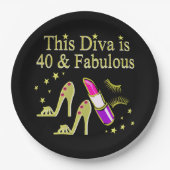 DIVA IS40及び素晴らしい金ゴールドハイヒールデザイン ペーパープレート (正面)