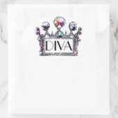 Diva Tiaraラベルシール 楕円形シール (バッグ)