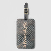 DIVAmalistic-数々のcolorスネークスキンプリントバッグラベル ラゲッジタグ (正面縦)