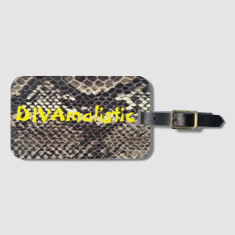 DIVAmalistic Brown Snakeskinプリントラゲージタグ ラゲッジタグ