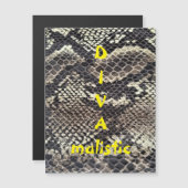 DIVAmalistic Brown Snakeskinプリント磁気カード (正面/裏面)