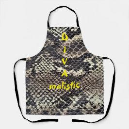 DIVAmalistic Brown Snakeskinプリント エプロン