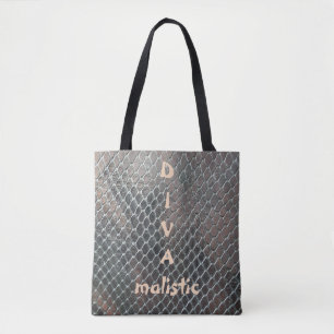 DIVAmalistic-colorスネー数々のクスキンプリントトートバッグ トートバッグ
