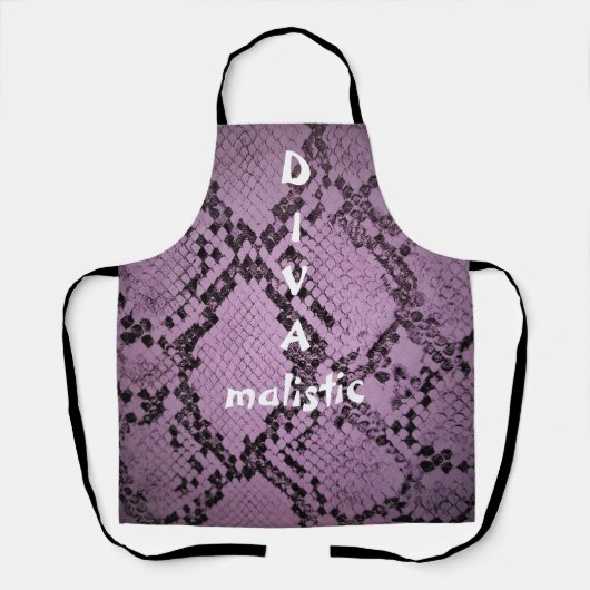 DIVAmalistic Purple Snakeskinプリントエプロン エプロン (正面)