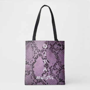 DIVAmalistic Purple Snakeskinプリントトートバッグ トートバッグ