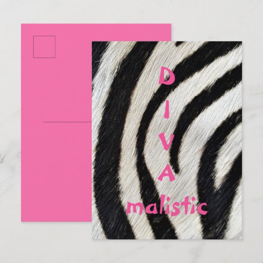 DIVAmalistic Zebra印刷はがき ポストカード (正面/裏面)