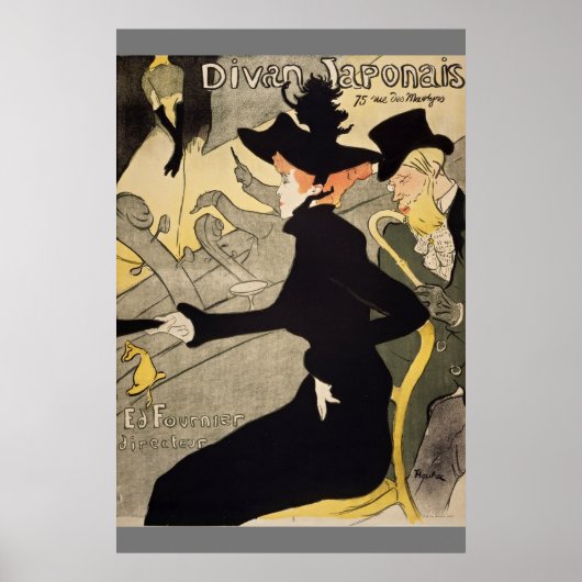 Divan Japonais Toulouse-Lautrec Vintage Art ポスター (正面)